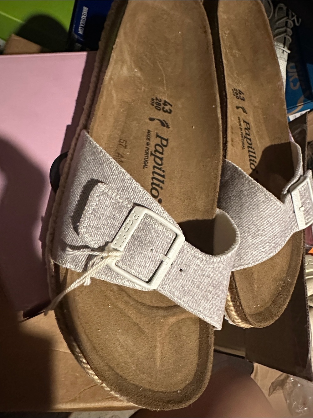 Birkenstock Papillio Light Taupe Fabric Buckle Sandals Men’s 10 Women’s 12